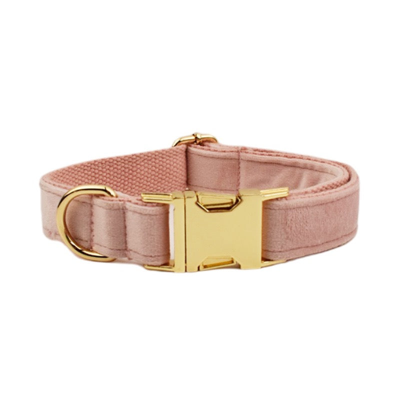 Velvet Collar Leash Bowtie Set 10 Colours