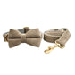 Velvet Collar Leash Bowtie Set 10 Colours