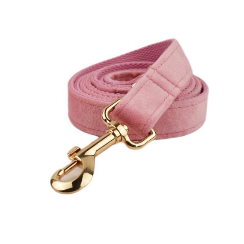 Velvet Collar Leash Bowtie Set 10 Colours
