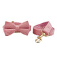 Velvet Collar Leash Bowtie Set 10 Colours