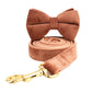 Velvet Collar Leash Bowtie Set 10 Colours