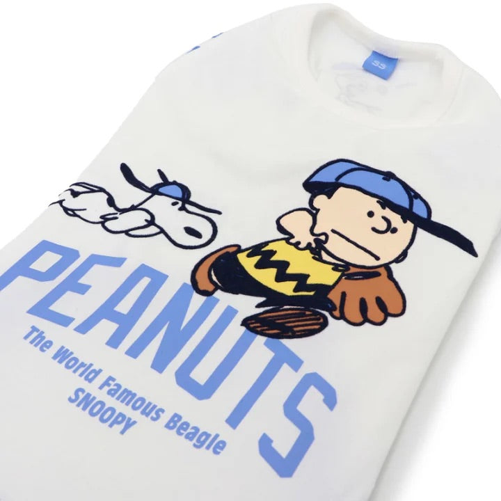 Snoopy Dog Clothes Fine Play T-Shirt White Yellow Small Dog Medium Dog Large Dog | Baseball Uniform Cool Outing Walking Stylish