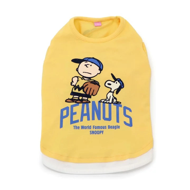 Snoopy Dog Clothes Fine Play T-Shirt White Yellow Small Dog Medium Dog Large Dog | Baseball Uniform Cool Outing Walking Stylish