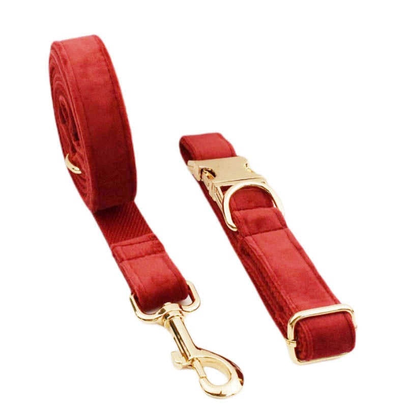 Velvet Collar Leash Bowtie Set 10 Colours