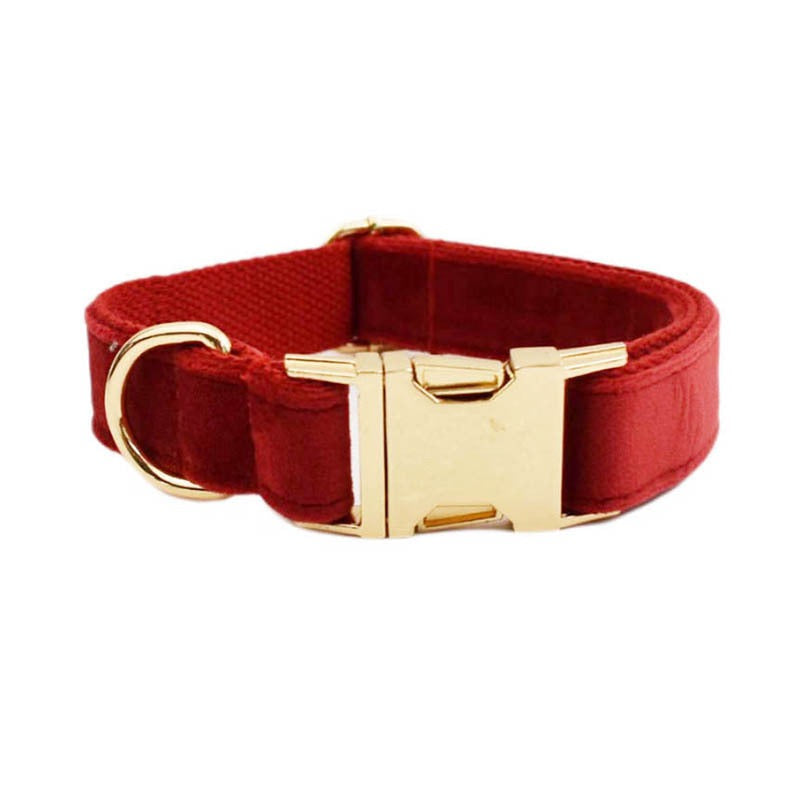 Velvet Collar Leash Bowtie Set 10 Colours