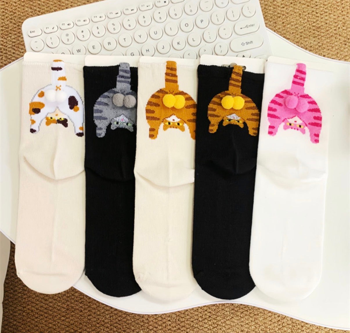 Funny Socks for Hooman – Dog & Cat Novelty Crew Socks