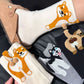 Funny Socks for Hooman – Dog & Cat Novelty Crew Socks