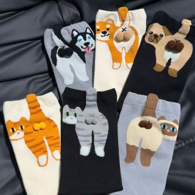 Funny Socks for Hooman – Dog & Cat Novelty Crew Socks