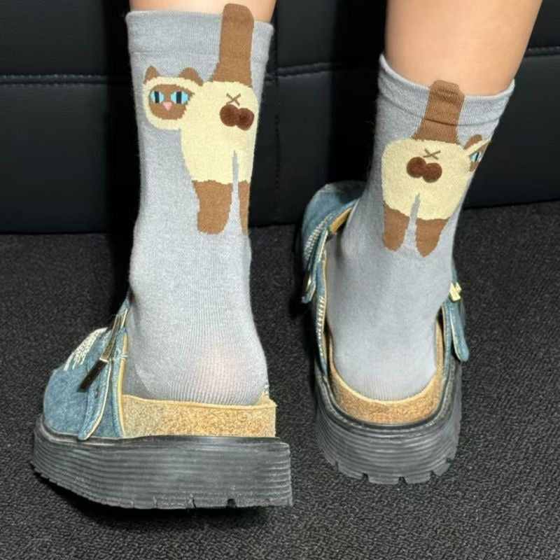 Funny Socks for Hooman – Dog & Cat Novelty Crew Socks