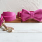 Barbie Pink Velour Collar Leash Bowtie