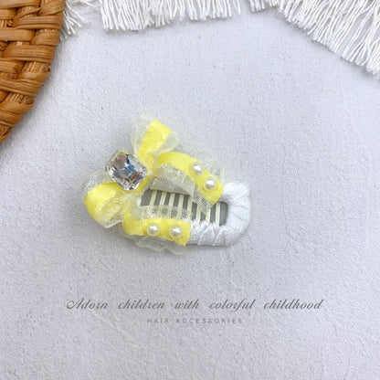 2.3cm Mini Hair Clip -Lace Bows Diamond