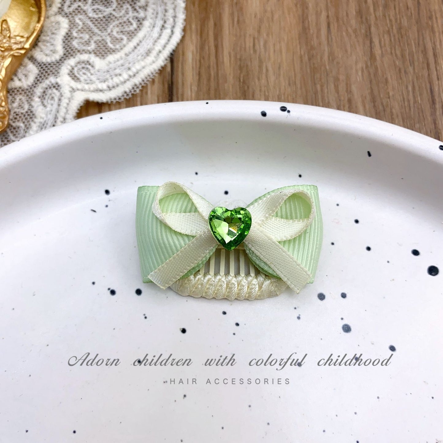 2.3cm Mini Hair Clip -Bows and Diamond