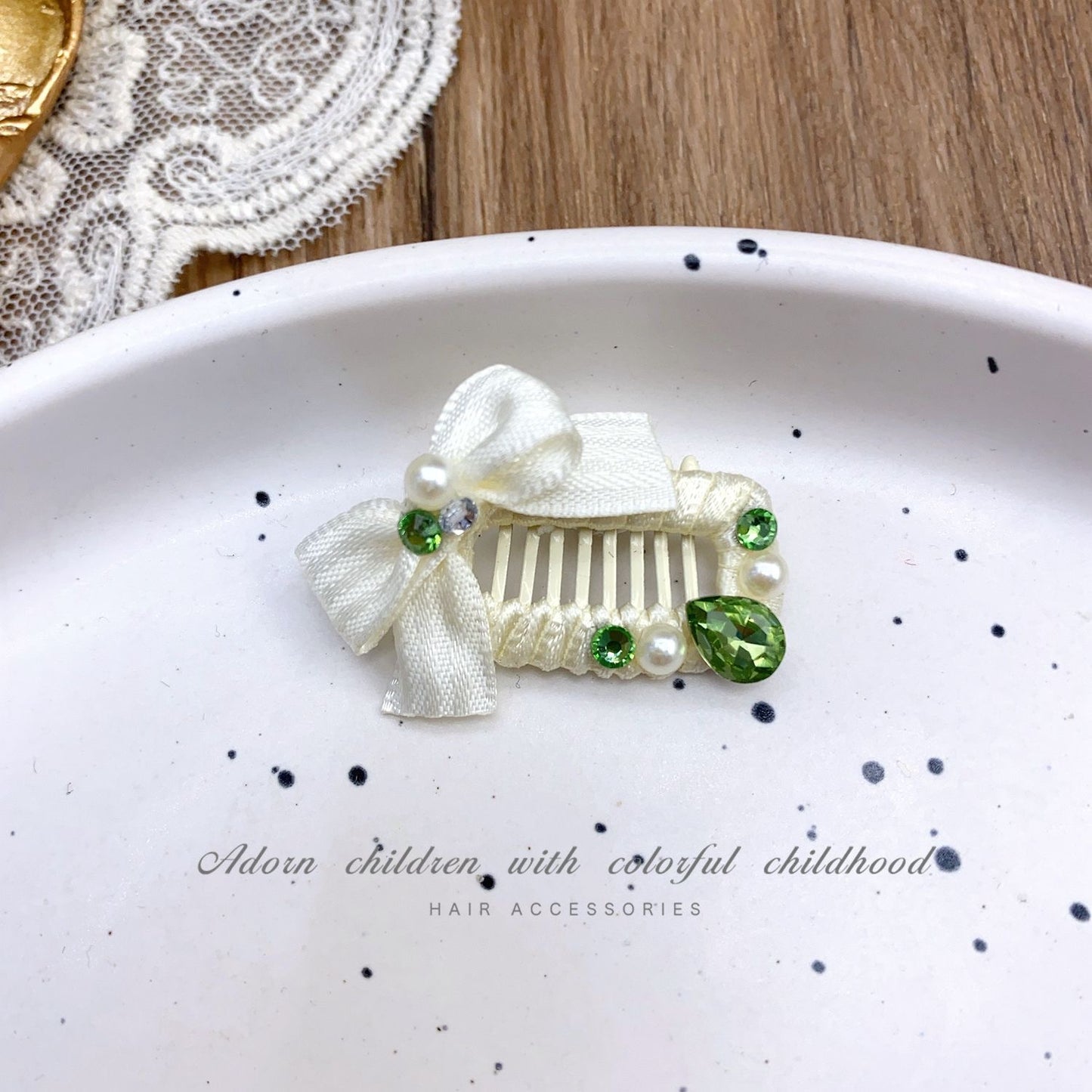 2.3cm Mini Hair Clip -Bows and Diamond