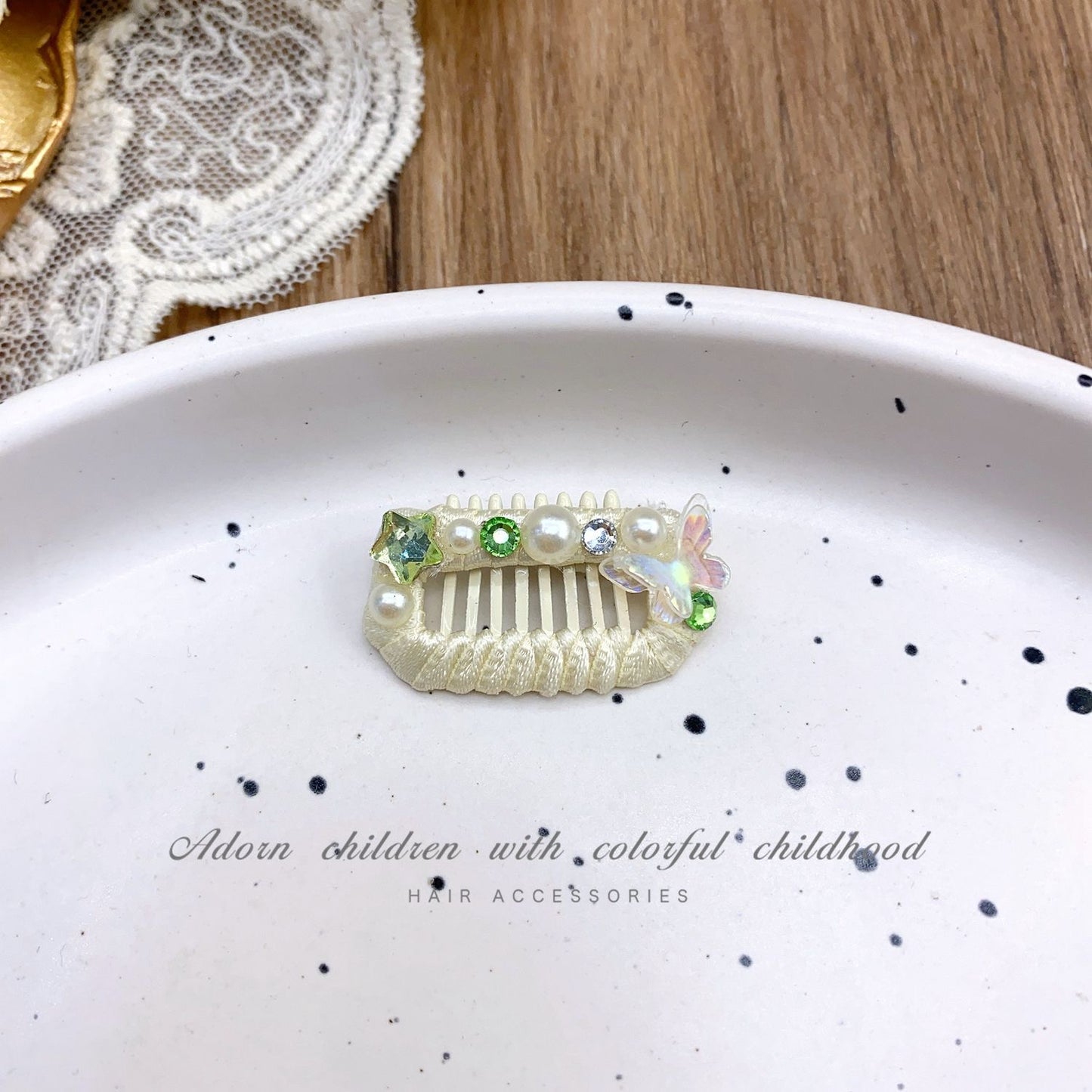 2.3cm Mini Hair Clip -Bows and Diamond