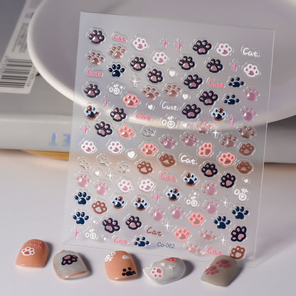 Cat & Dog Nail Art Stickers – 5D Stereoscopic Pet Nail Decals