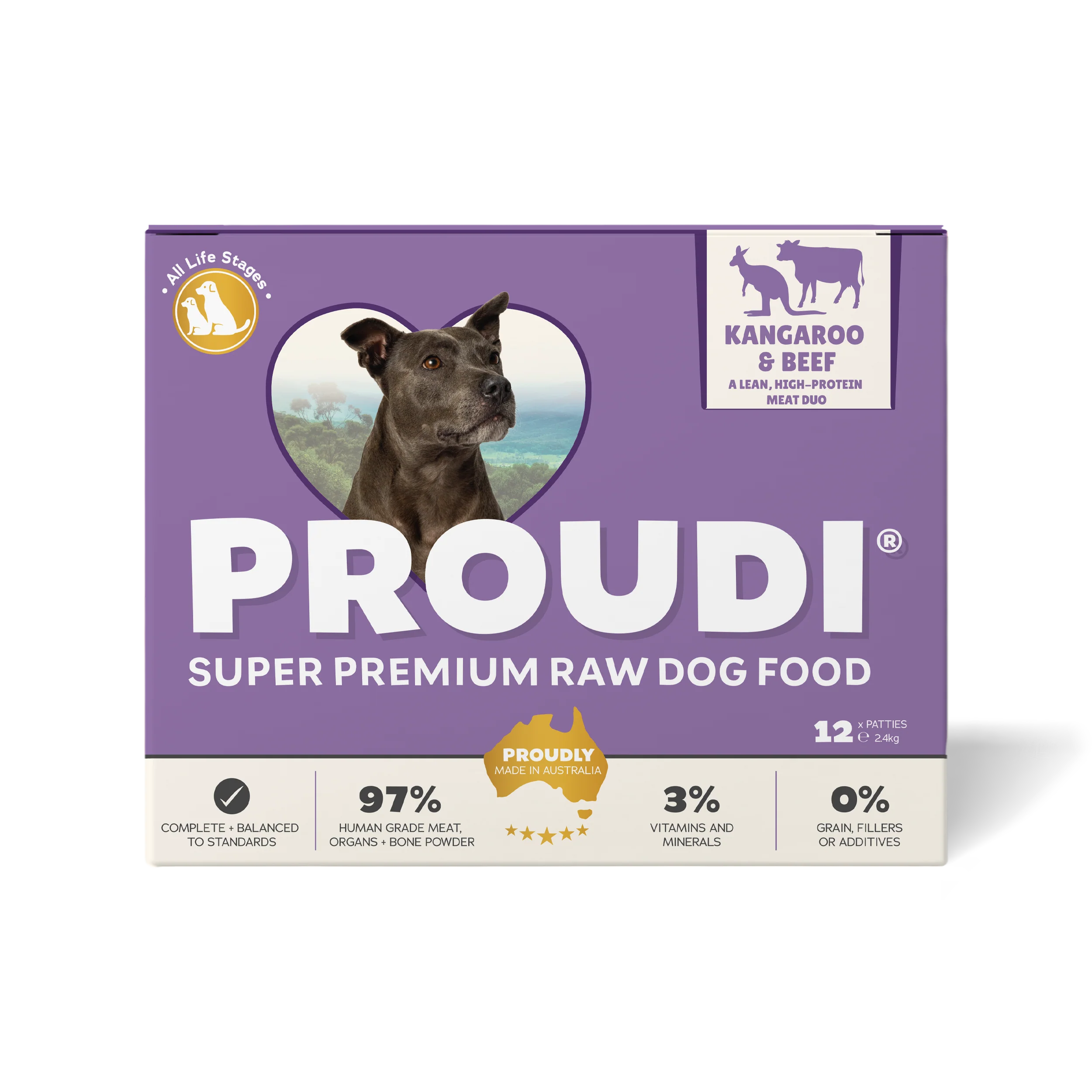 Proudi狗袋鼠和牛肉