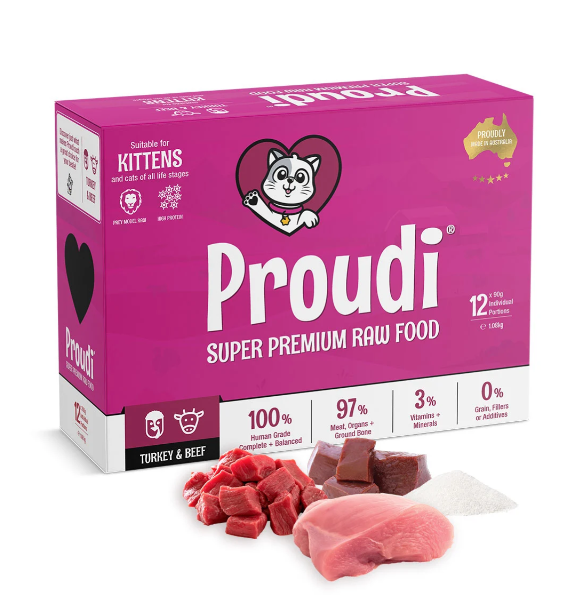 Proudi Cat Kitten Turkey & Beef