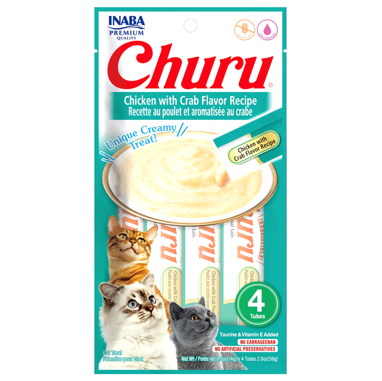 Inaba Churu Puree for Cats Chicken & Crab 56g