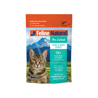 Feline Natural Pouch Beef & Hoki 85g pouch
