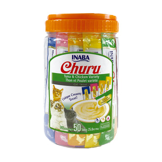 Inaba Churu Puree Tuna & Chicken Variety Cat Treats 700g (50 Tubes)