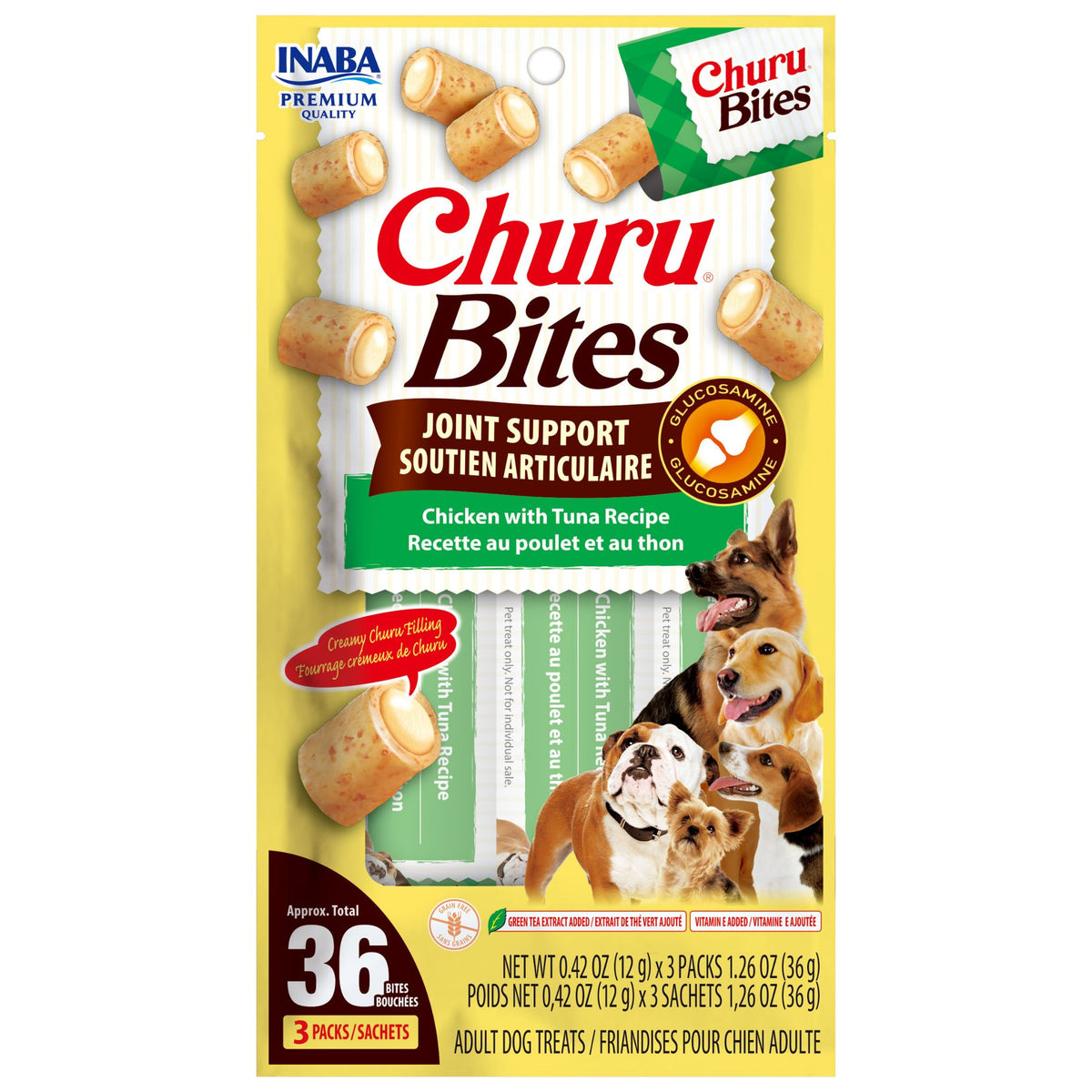 Inaba Churu Bites for Dogs Joint Support | Chicken & Tuna 36g