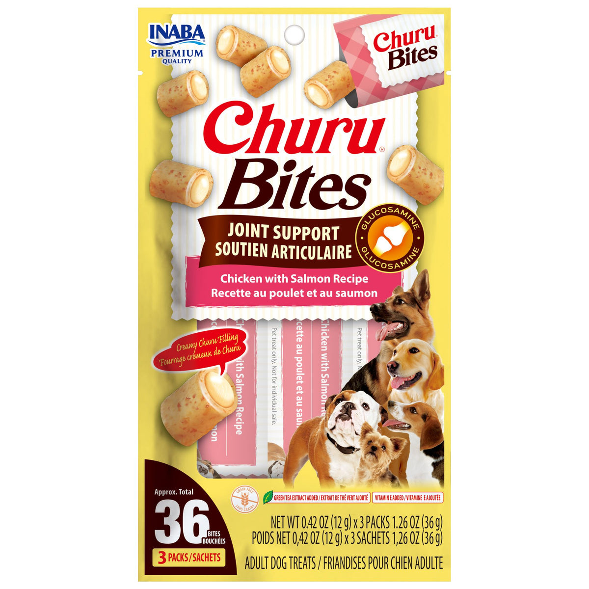 Inaba Churu Bites for Dogs Joint Support | Chicken & Salmon 36g
