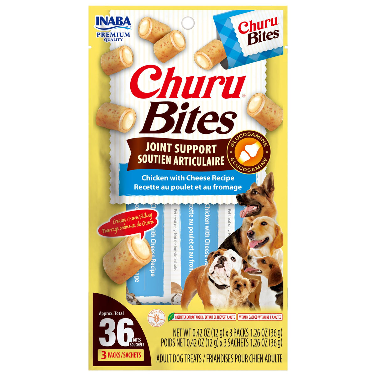Inaba Churu Bites for Dogs Joint Support | Chicken & Cheese 36g