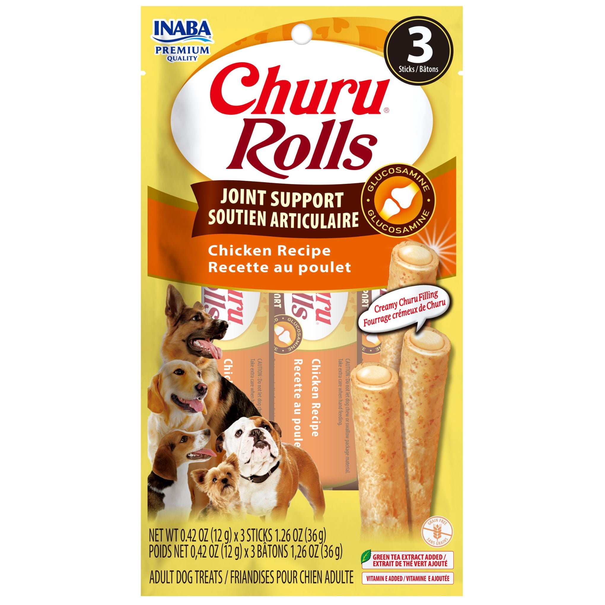 Inaba Churu Rolls for Dogs Joint Support | Chicken 36g