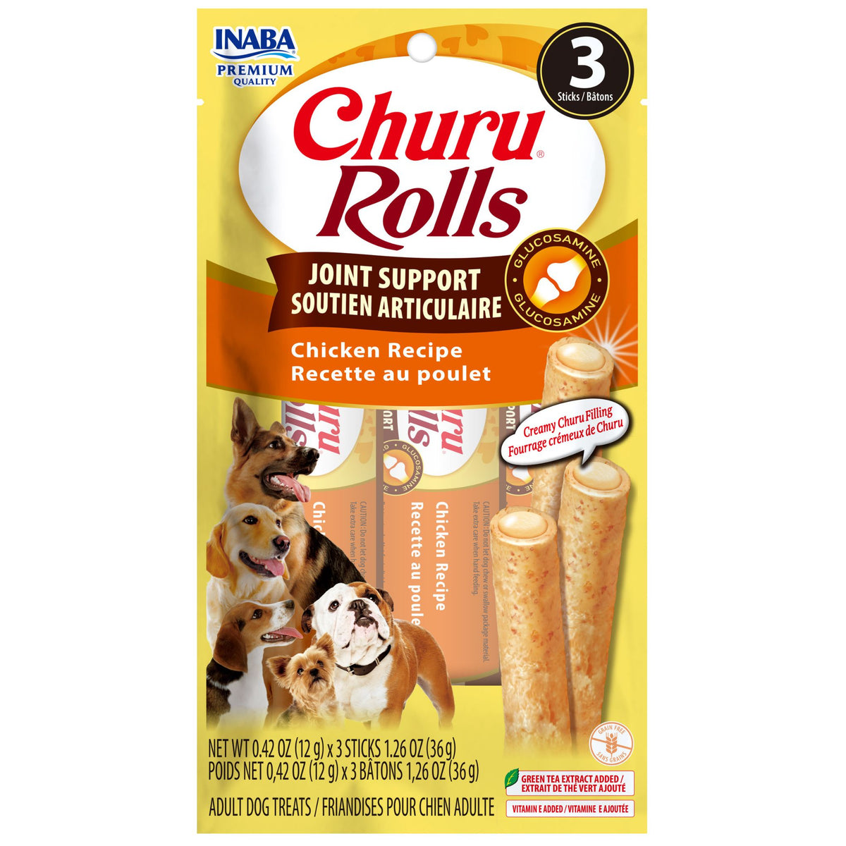 Inaba Churu Rolls for Dogs Joint Support | Chicken 36g