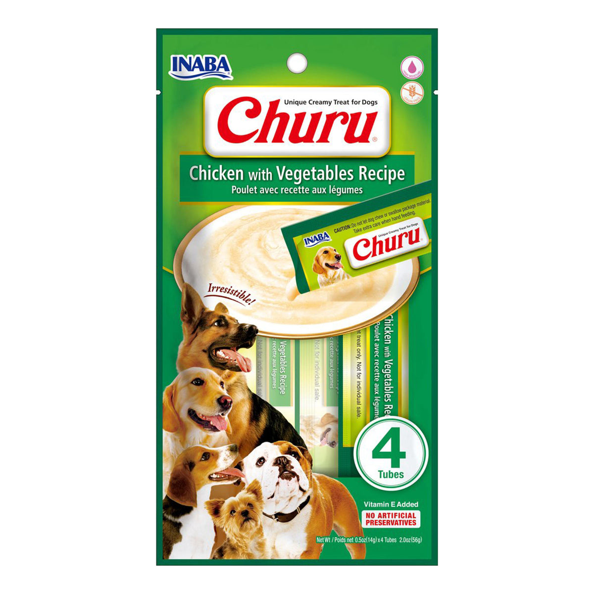 Inaba Churu Dog Puree Treats – Chicken & Vegetables 56g