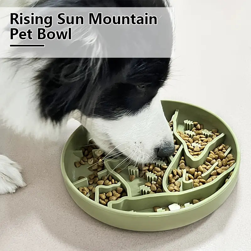 Mountains Shaped 3-in-1 Pet Slow Food Bowl Silicone Licking Mat and Puzzle Feeder