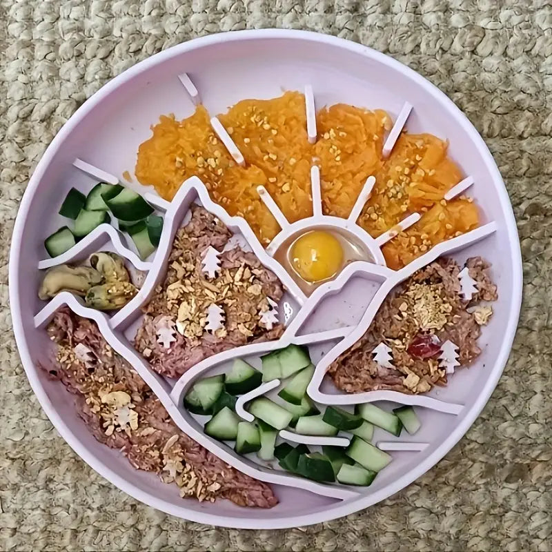 Mountains Shaped 3-in-1 Pet Slow Food Bowl Silicone Licking Mat and Puzzle Feeder