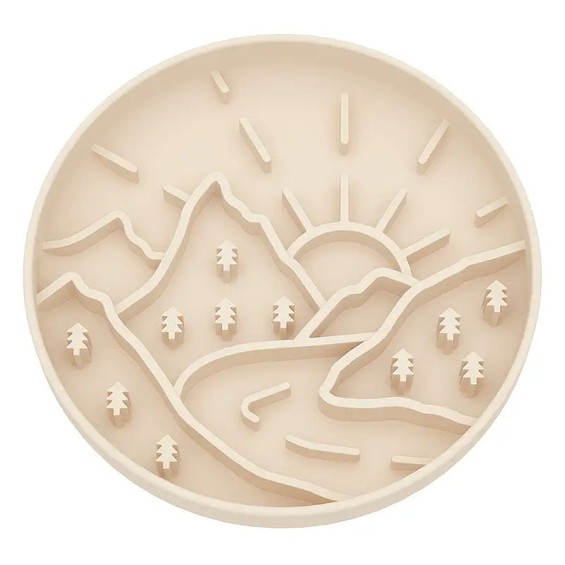Mountains Shaped 3-in-1 Pet Slow Food Bowl Silicone Licking Mat and Puzzle Feeder