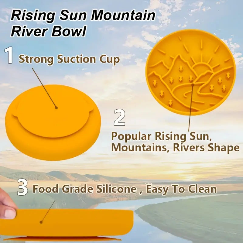 Mountains Shaped 3-in-1 Pet Slow Food Bowl Silicone Licking Mat and Puzzle Feeder
