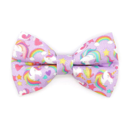 Bow Tie Cat Collar Set - "Unicorn Fantasy" - Magical Unicorns Light Purple Cat Collar w/ Matching Bowtie / Cat