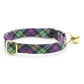 Bow Tie Cat Collar Set - "Morgan Le Fey" - Purple Plaid Cat Collar w/ Matching Bowtie / Cat