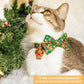 Bow Tie Cat Collar Set - "Christmas Treats - Green" - Gingerbread Holiday Cat Collar w/ Matching Bowtie / Cat
