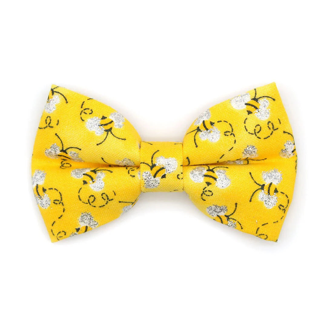 Bow Tie Cat Collar Set - "Show Me The Honey" - Yellow Bee Cat Collar w/ Matching Bowtie / Spring + Summer / Cat