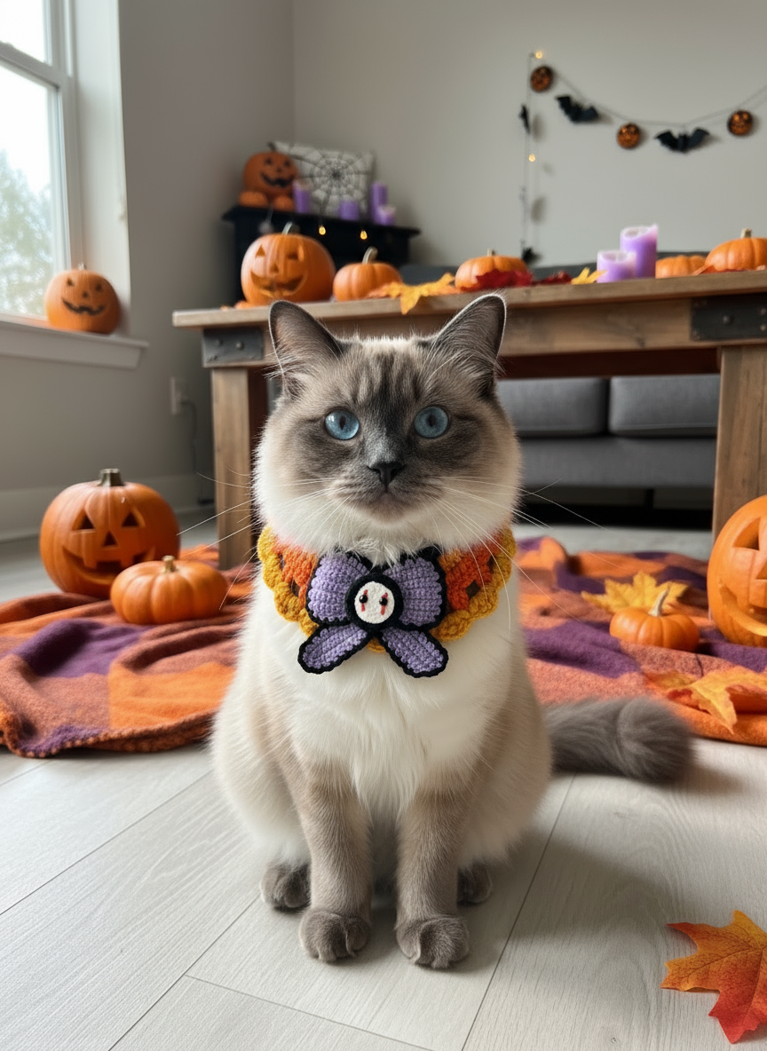 Handmade Knitted Halloween Bandana