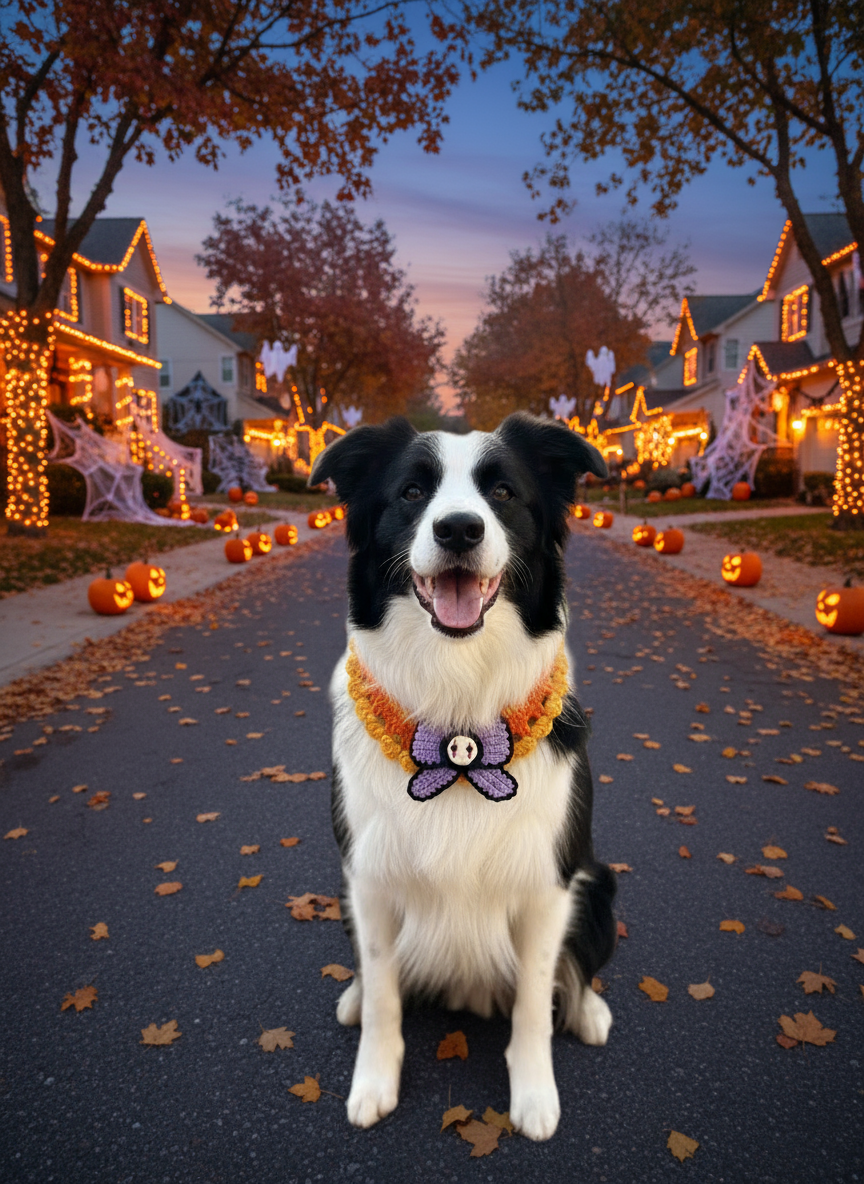 Handmade Knitted Halloween Bandana