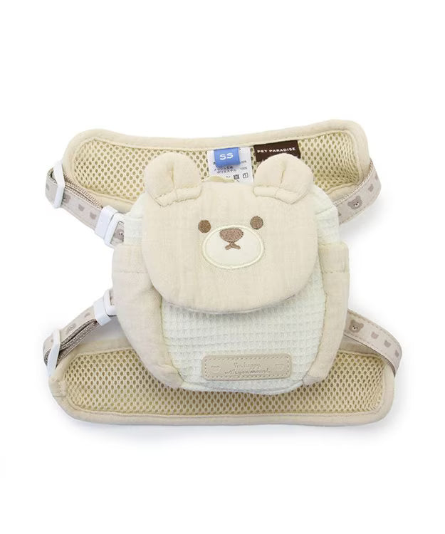 Pet Paradise Kumachiyan Bear Dog Harness & Leash Set – Reflective Backpack Harness