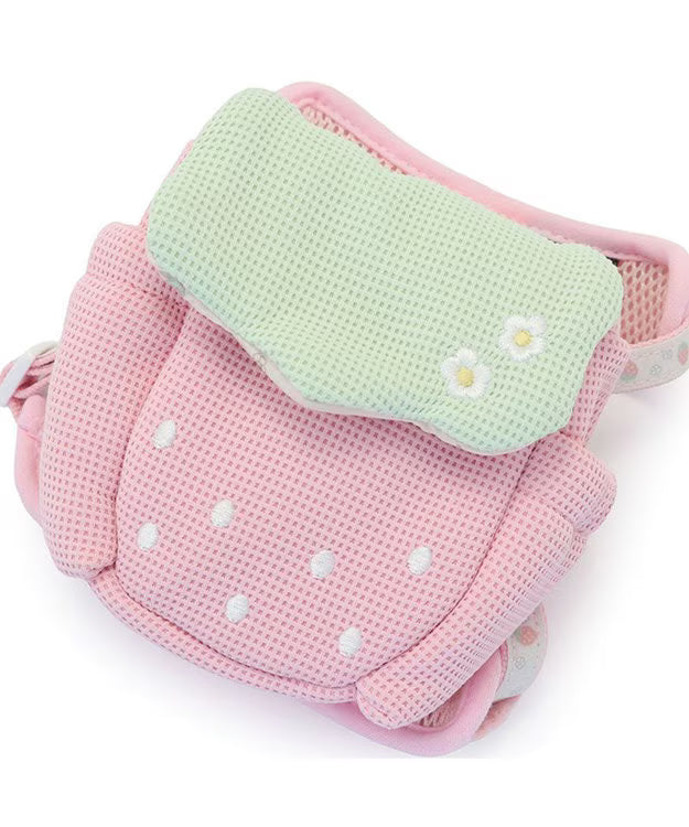 Pet Paradise Strawberry Flower Dog Harness & Leash Set – Reflective Backpack Harness