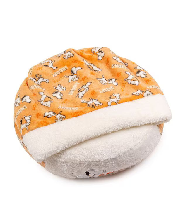 Authentic Far Infrared "Tekuteku pattern" Snoopy Round Sleeping Bag Cuddler Cat Pet Bed Warm Heat Retention Cold Protection Fluffy Nursing Care