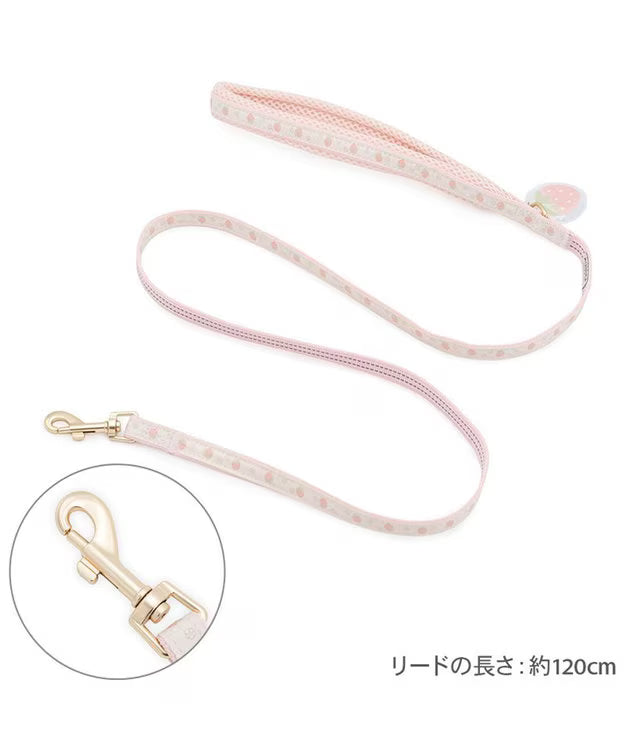 Pet Paradise Strawberry Flower Dog Harness & Leash Set – Reflective Backpack Harness