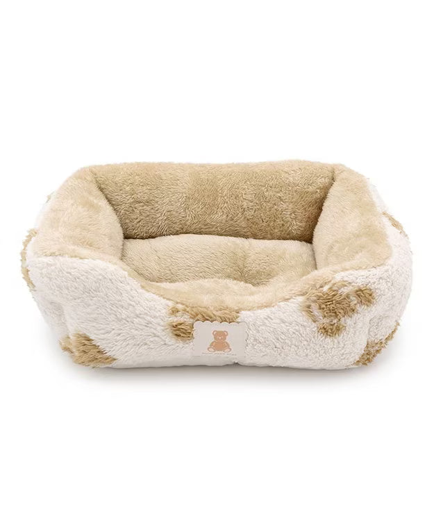 Pet Paradise Bear-shaped Weave Far Infrared Square Cuddler Bed 2 Sizes