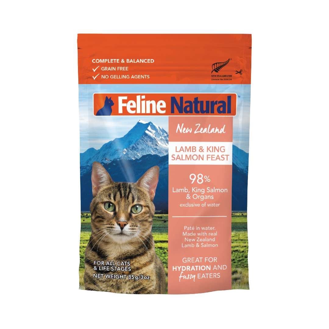 Feline Natural 小袋羊肉和鲑鱼多件装（85 克 x 12）