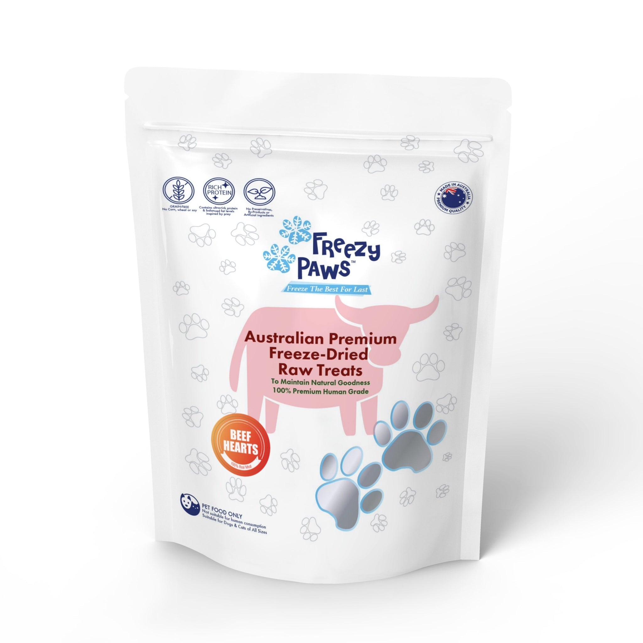 Freezy Paws Beef Hearts 100g