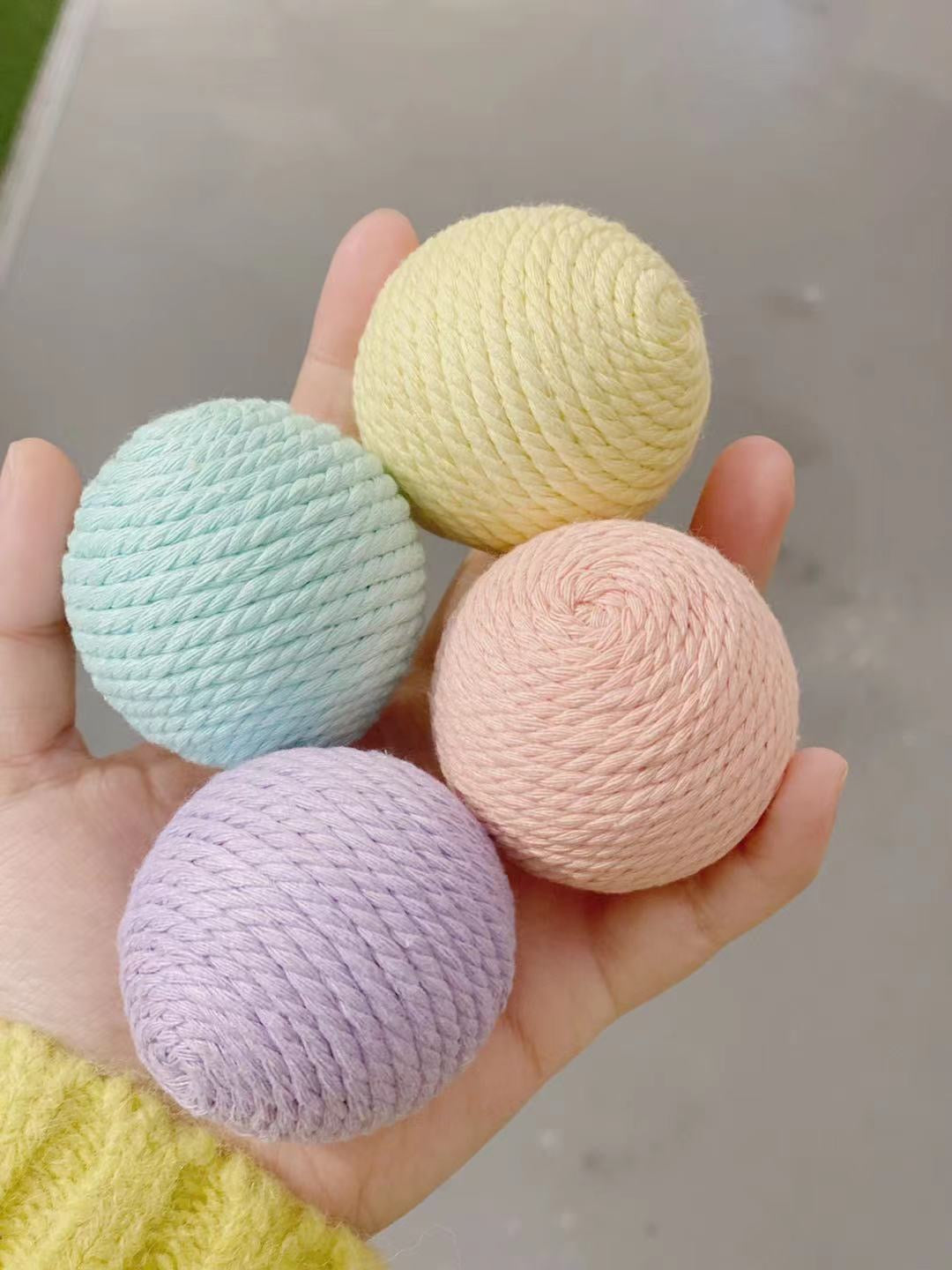 L Cotton Rope Macaron Balls Toy