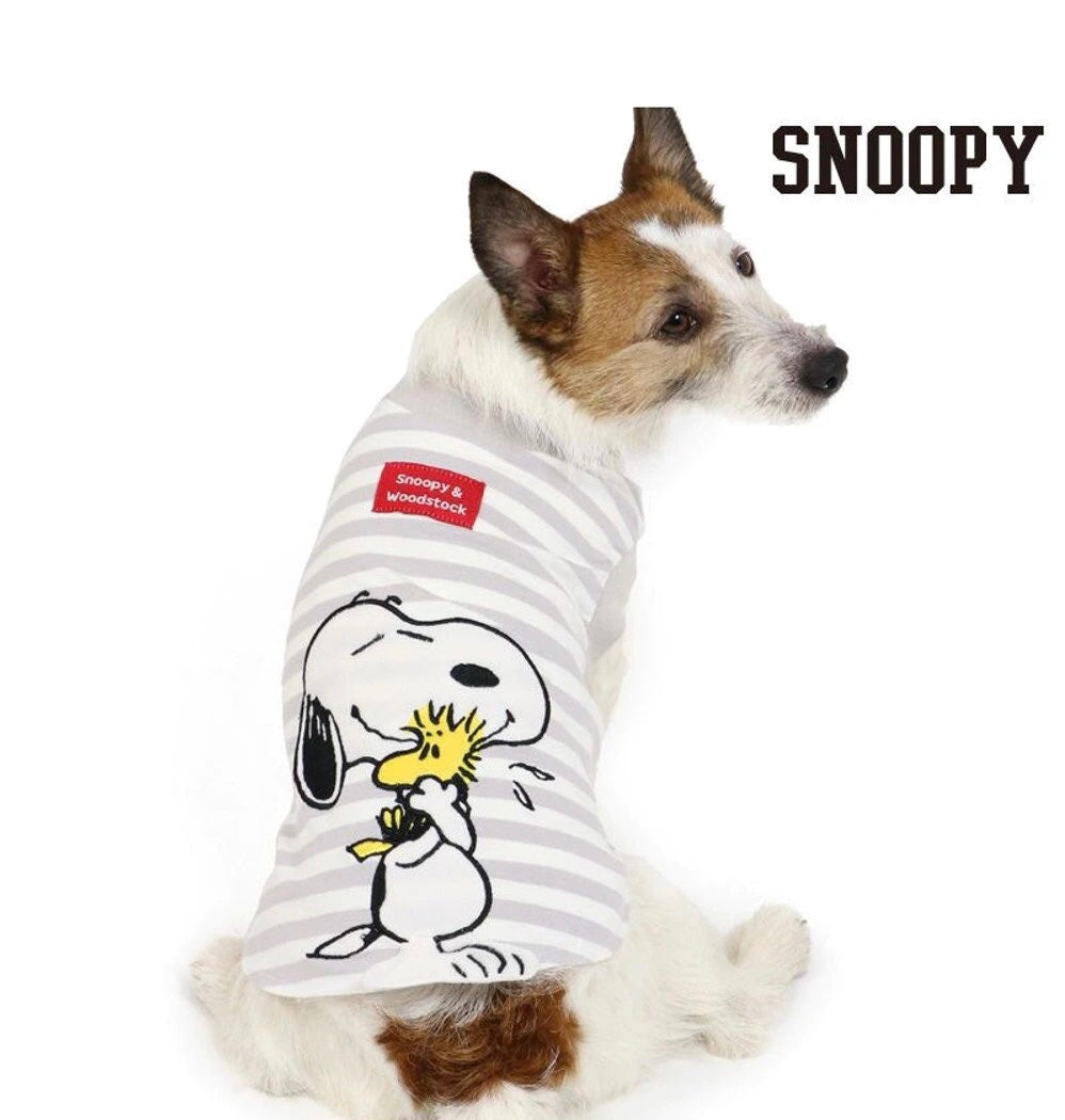 Snoopy T-shirt Grey Stripes