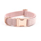 Champagne Pink Velour Collar Leash Bowtie